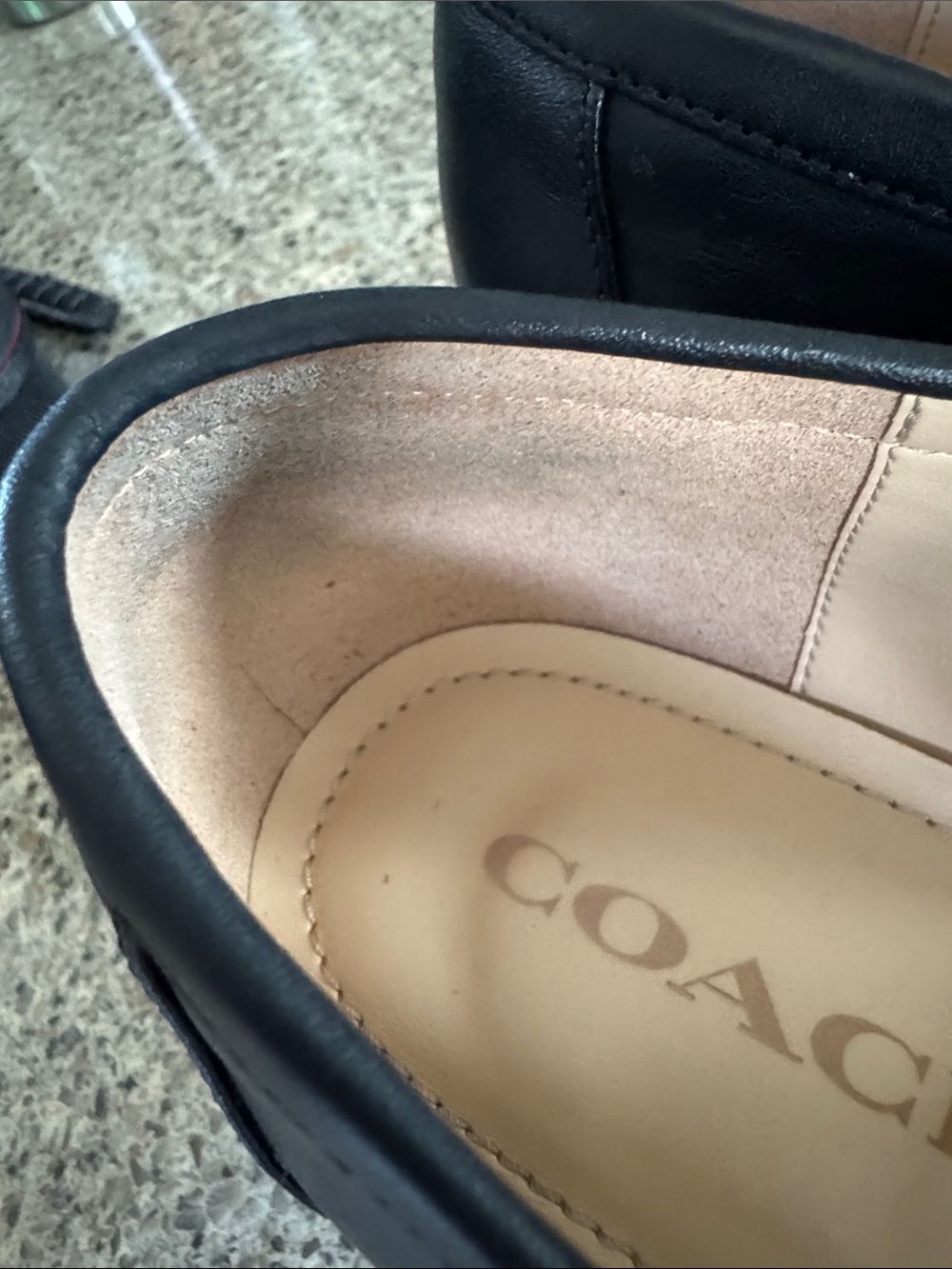 Coach Black Leather Chunky Penny Loafers with Gold Logo - Picture 17 of 17